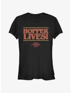 Cheapest 🎁 Stranger Things Hopper Lives Russian 👧 Girls T-Shirt ⌛