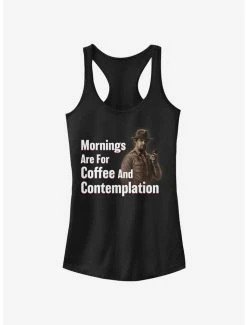 Outlet 🧨 Stranger Things Coffee and Contemplation Chief Hopper 👧 Girls Tank 🎁
