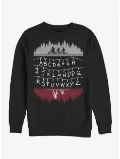 Outlet 👏 Stranger Things Alphabet Lights Crew Sweatshirt ⭐
