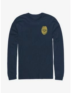Best deal 👏 Stranger Things Hawkins Police Badge Long-Sleeve T-Shirt ❤️