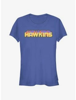 Flash Sale 🛒 Stranger Things Hawkins 3D Text 👧 Girls T-Shirt ❤️