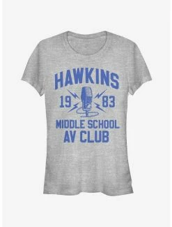 Discount ❤️ Stranger Things Hawkins A.V. Club 👧 Girls T-Shirt 🎉