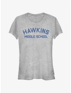 Deals 👍 Stranger Things Hawkins Mid School 👧 Girls T-Shirt 😍
