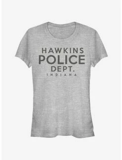 Cheap 🔥 Stranger Things Hawkins Police Department 👧 Girls T-Shirt 💯