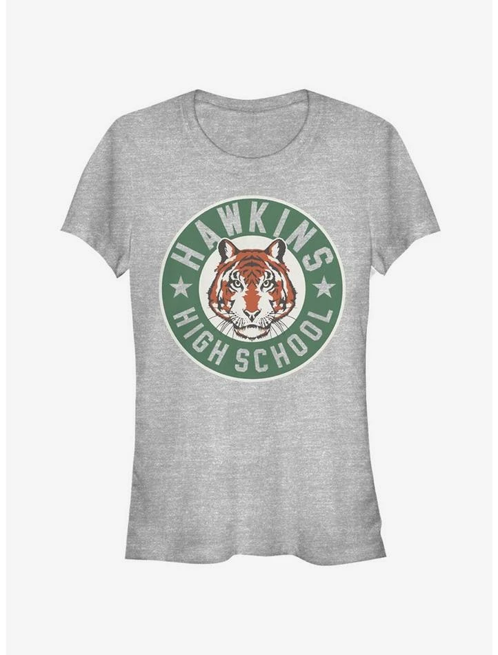 Best Pirce β¨ Stranger Things Hawkins High Tiger Emblem π§ Girls T-Shirt π 1 Best Pirce β¨ Stranger Things Hawkins High Tiger Emblem π§ Girls T-Shirt π