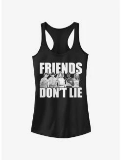 Discount ⌛ Stranger Things Cast Friends Don't Lie 👧 Girls Tank 🥰