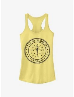 Best Pirce 🛒 Stranger Things Hawkins City Seal 👧 Girls Tank ✔️