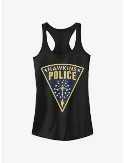 Budget 🤩 Stranger Things Hawkins Police Seal 👧 Girls Tank 🎉