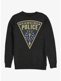 Best deal 😍 Stranger Things Hawkins Police Seal Crew Sweatshirt 🌟