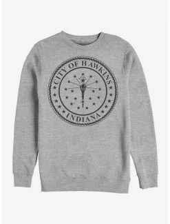 Best deal 🔥 Stranger Things Hawkins City Seal Crew Sweatshirt 🔥