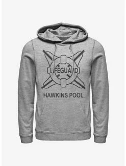 Hot Sale 😀 Stranger Things Hawkins Pool Lifeguard Hoodie ✨