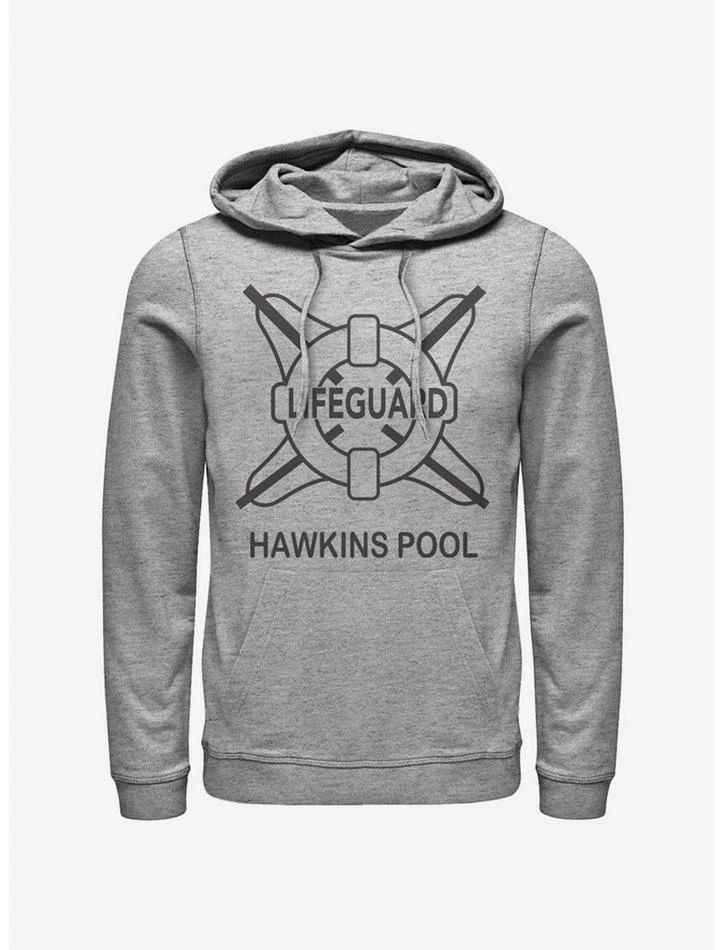 Hot Sale 😀 Stranger Things Hawkins Pool Lifeguard Hoodie ✨ 1 Hot Sale 😀 Stranger Things Hawkins Pool Lifeguard Hoodie ✨