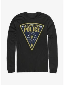 Outlet 👏 Stranger Things Hawkins Police Seal Long-Sleeve T-Shirt 💯