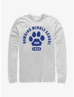 Wholesale 🥰 Stranger Things Hawkins Cubs Paw Emblem Long-Sleeve T-Shirt 🌟
