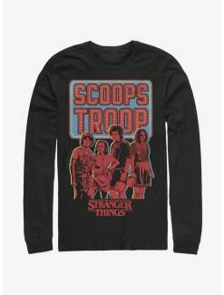 Hot Sale ✔️ Stranger Things Scoops Troop In Red Long-Sleeve T-Shirt ⌛