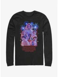 Best Sale 😀 Stranger Things Group Fireworks Long-Sleeve T-Shirt 🔔