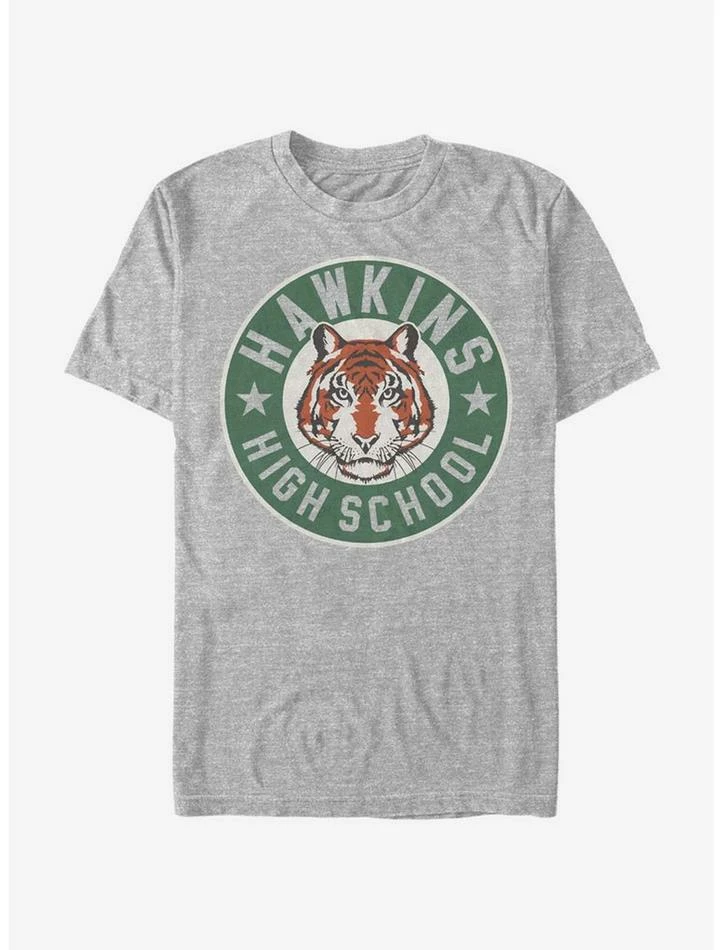 Discount π Stranger Things Hawkins High Tiger Emblem T-Shirt π 1 Discount π Stranger Things Hawkins High Tiger Emblem T-Shirt π
