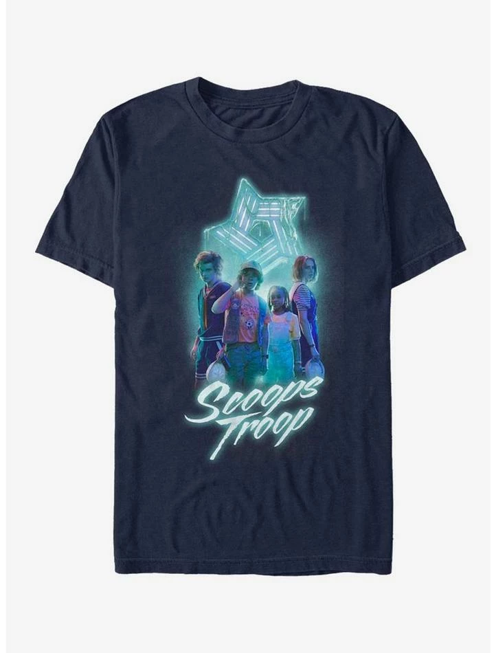 Promo 🛒 Stranger Things Scoops Troop T-Shirt 🌟 1 Promo 🛒 Stranger Things Scoops Troop T-Shirt 🌟