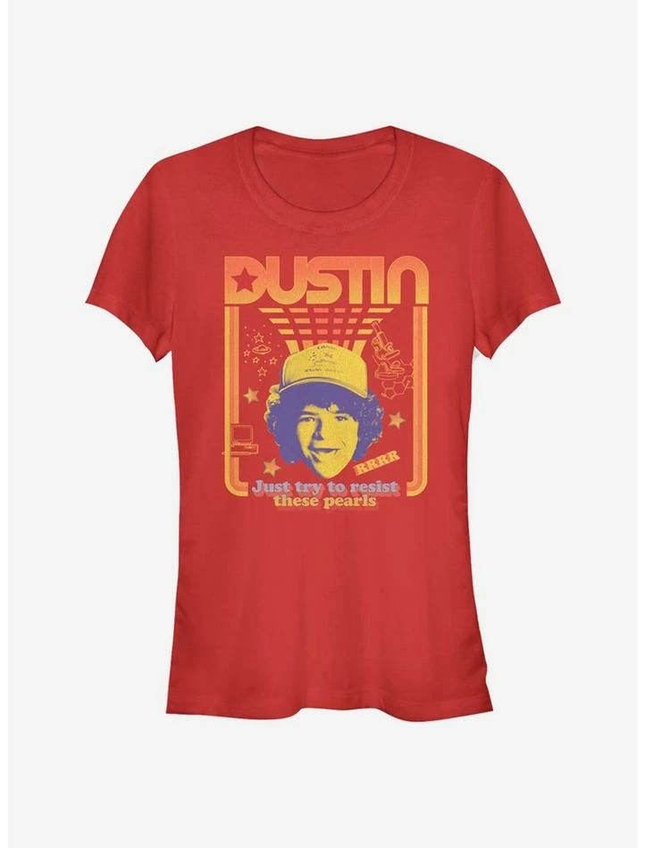 Promo π Stranger Things Dustin Resist The Pearls π§ Girls T-Shirt π 1 Promo π Stranger Things Dustin Resist The Pearls π§ Girls T-Shirt π