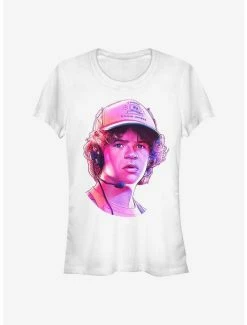 Discount ✔️ Stranger Things Dusty Neon Face 👧 Girls T-Shirt 🤩