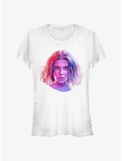 Cheap 🛒 Stranger Things Eleven Neon Face 👧 Girls T-Shirt 🎁