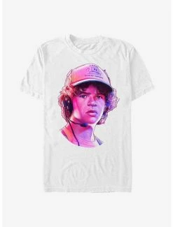 Outlet 😉 Stranger Things Dusty Neon Face T-Shirt ❤️
