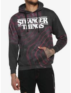 Budget ๐ Stranger Things Logo Circle Dye Hoodie ๐ฏ