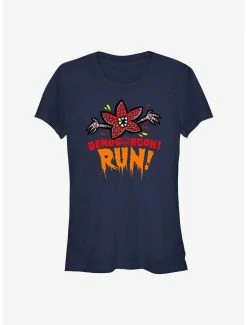 Buy 🥰 Stranger Things Demogorgon! Run! 👧 Girls T-Shirt 🧨