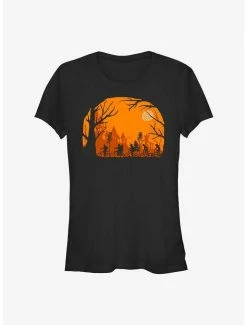 Outlet 🌟 Stranger Things 💀 Halloween Silhouette 👧 Girls T-Shirt ⌛