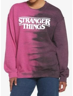 Promo 👏 Stranger Things Logo Split Tie-Dye 👧 Girls Sweatershirt 🎉
