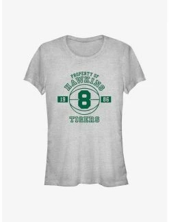 Buy 👍 Stranger Things Property Of Hawkins Tigers 👧 Girls T-Shirt 😉