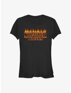 Best deal 😉 Stranger Things Flaming Logo 👧 Girls T-Shirt 🔥