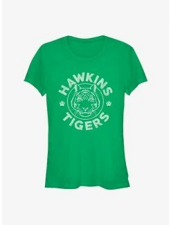 Promo 😉 Stranger Things Hawkins Tigers 👧 Girls T-Shirt 👏