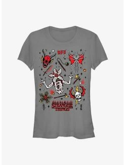 Best deal 😍 Stranger Things Hellfire Club Icons 👧 Girls T-Shirt 🎁