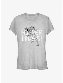 New 😉 Stranger Things Hopper Lives 👧 Girls T-Shirt ⌛