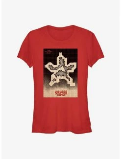 Discount 🧨 Stranger Things Hellfire Grid Demogorgon 👧 Girls T-Shirt ❤️
