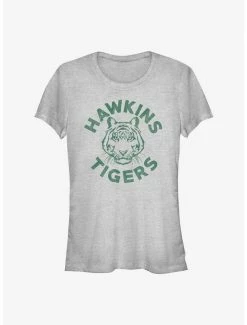 Coupon 🛒 Stranger Things Hawkins Tigers Logo 👧 Girls T-Shirt 🎁