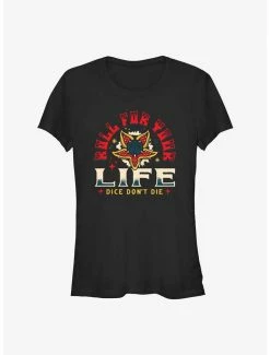 Hot Sale ⌛ Stranger Things Roll For Your Life 👧 Girls T-Shirt 🛒