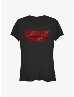 Coupon 🌟 Stranger Things Sparkly Logo 👧 Girls T-Shirt 🎁