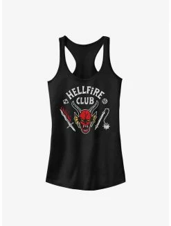 Best Sale ⭐ Stranger Things Hellfire Club Logo 👧 Girls Tank Top 😍