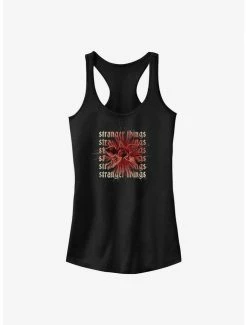 Wholesale 🥰 Stranger Things Demogorgon Text Stack 👧 Girls Tank 🔔