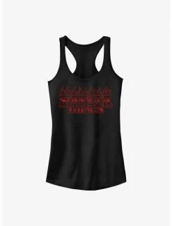 New 🤩 Stranger Things Redfire Logo 👧 Girls Tank 🎁