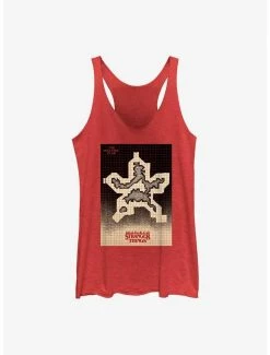 Brand new 🔔 Stranger Things Hellfire Grid Demogorgon 👧 Girls Tank ⌛