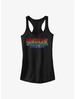Wholesale 🔔 Stranger Things Dotted Rainbow Logo 👧 Girls Tank 🔔