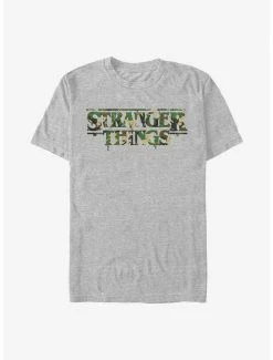 Budget 😀 Stranger Things Camo Logo T-Shirt 🥰