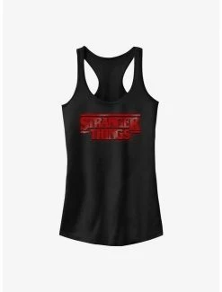 Cheap 🔔 Stranger Things Sparkly Logo 👧 Girls Tank 🌟