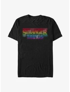 Budget 🔔 Stranger Things Dotted Rainbow Logo T-Shirt 🎁
