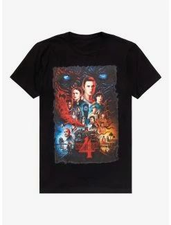 Best Pirce ✨ Stranger Things Season 4 Poster Group T-Shirt 👍