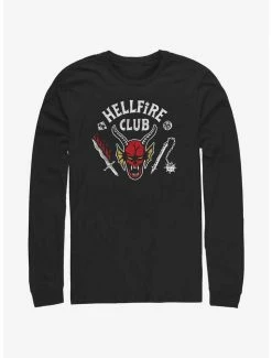 Buy 😉 Stranger Things Hellfire Club Logo Long-Sleeve T-Shirt ❤️