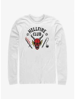 Deals 💯 Stranger Things Hellfire Club Logo Long-Sleeve T-Shirt 😀